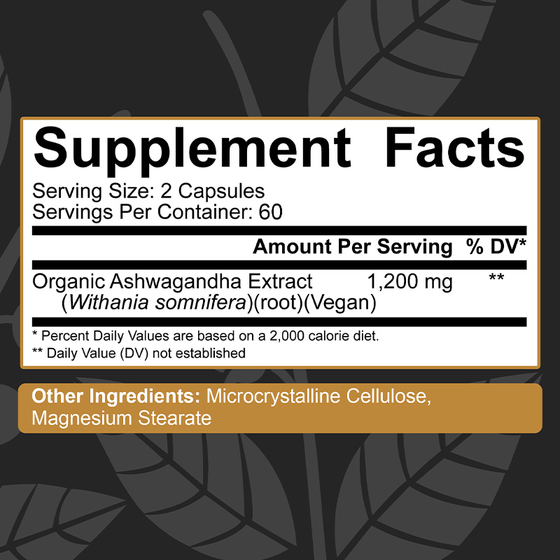 Ashwagandha Extract Root - كبسولة أشواغاندا العضوية - تحسين صحة