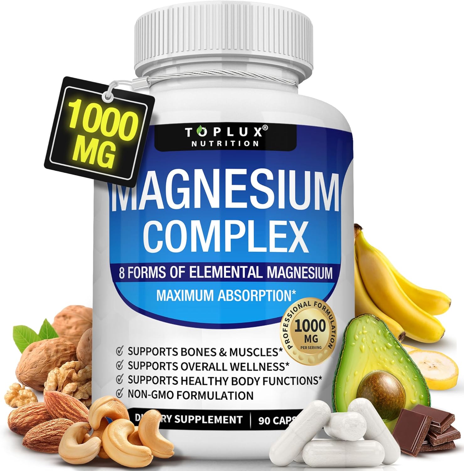 Magnesium Glycinate Capsule - مكمل المغنيسيوم المركب 8 عناصر 1000