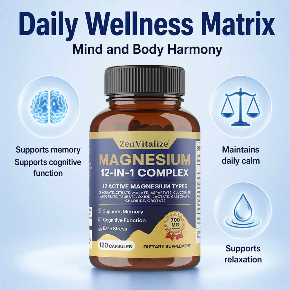 مكمل المغنيسيوم المركب 12 في 1 - مراجعة Magnesium Glycinate Capsule وسعره