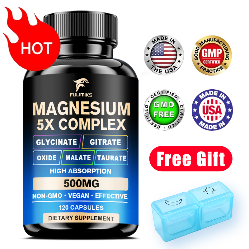 حبوب مكملات المغنيسيوم 5 في 1: - مراجعة Magnesium Glycinate Capsule وسعره