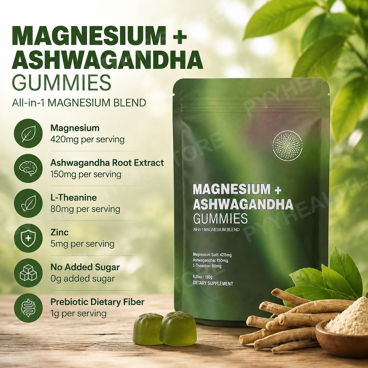 حلوى المغنيسيوم + الأشواغاندا  - مراجعة Ashwagandha Extract Root وسعره