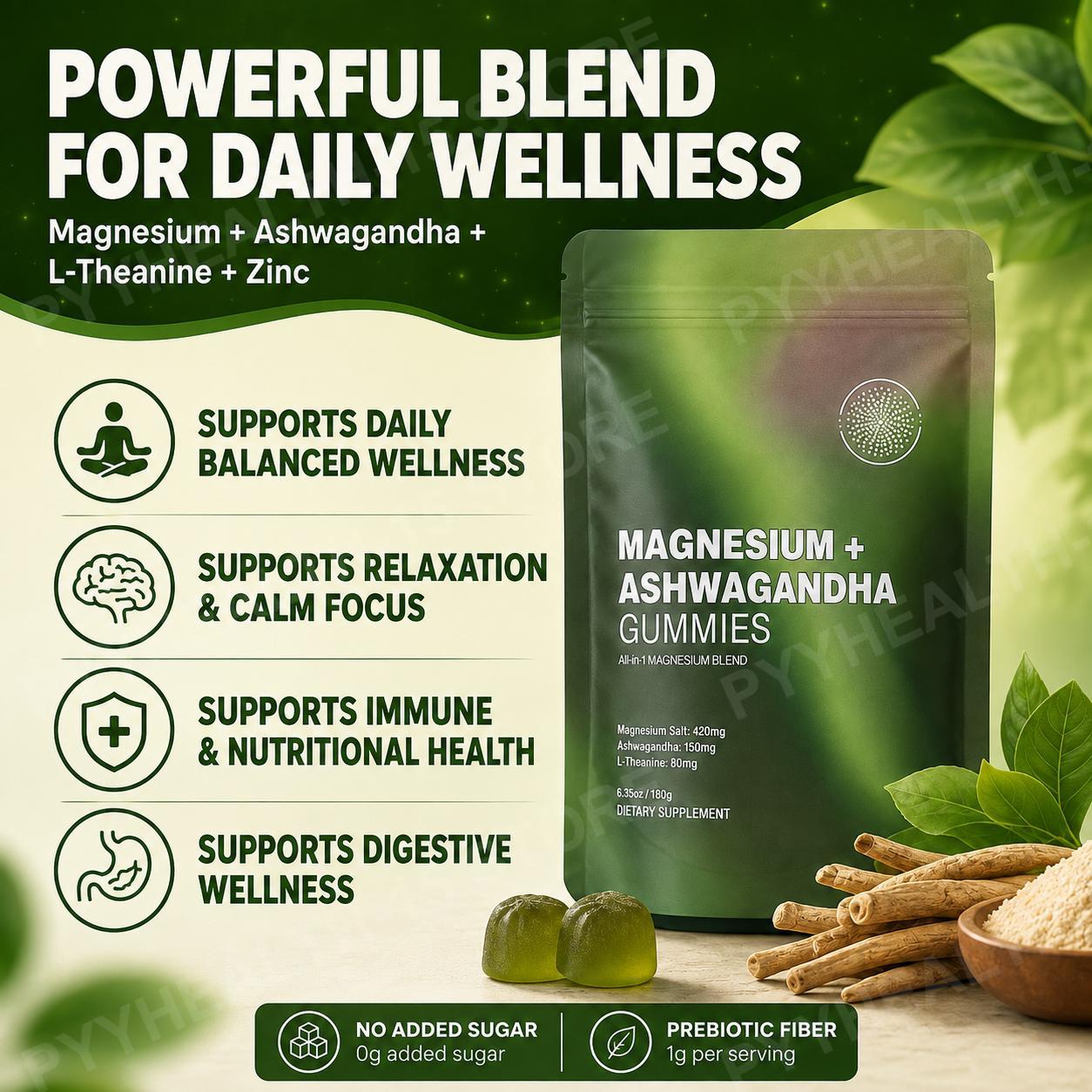 حلوى المغنيسيوم + الأشواغاندا  - مراجعة Ashwagandha Extract Root وسعره
