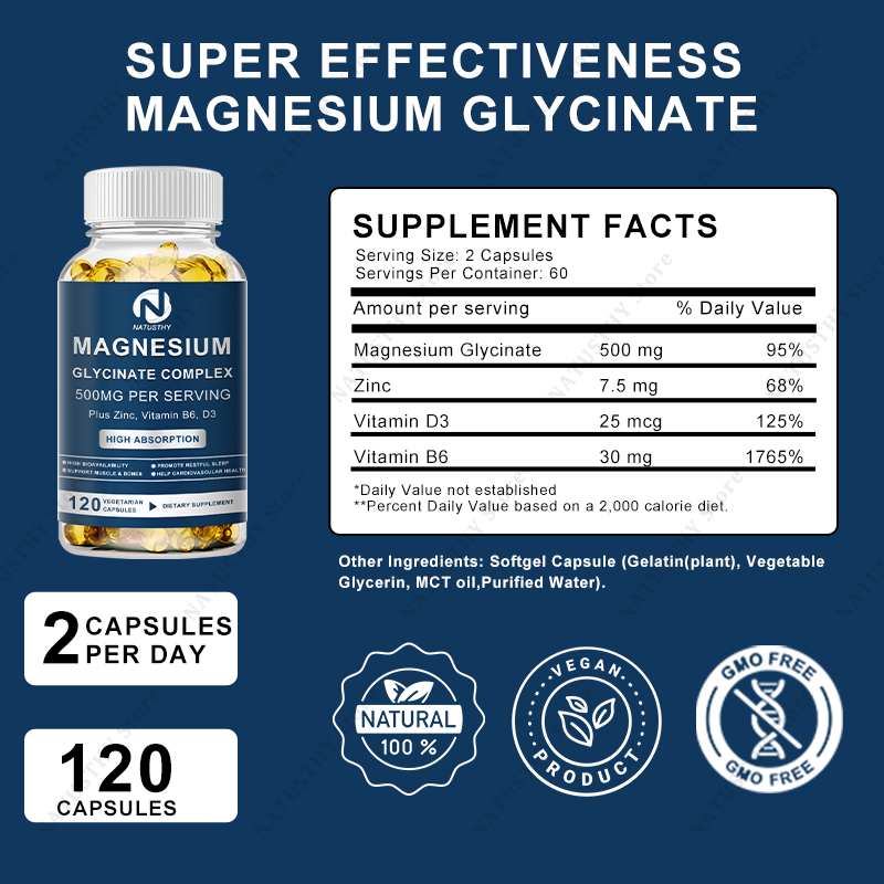 كبسولات جليسينات المغنيسيوم مع - مراجعة Magnesium Glycinate Capsule وسعره